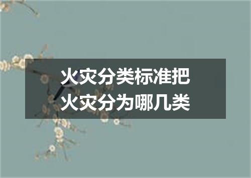 火灾分类标准把火灾分为哪几类