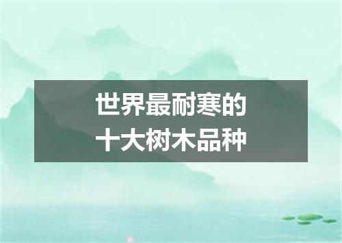世界最耐寒的十大树木品种