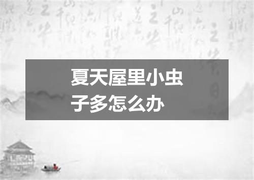夏天屋里小虫子多怎么办