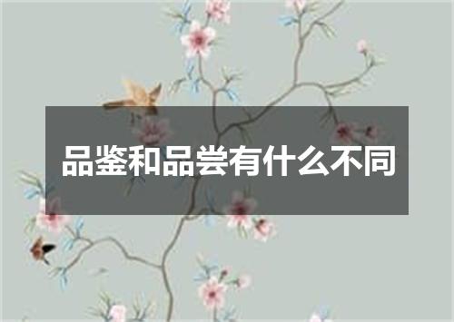 品鉴和品尝有什么不同