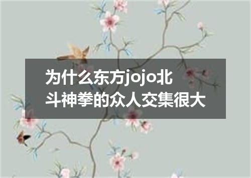 为什么东方jojo北斗神拳的众人交集很大