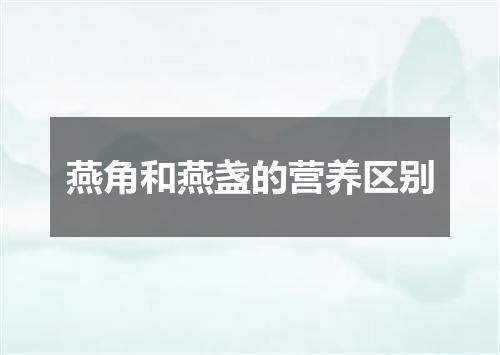 燕角和燕盏的营养区别