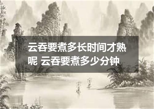 云吞要煮多长时间才熟呢 云吞要煮多少分钟