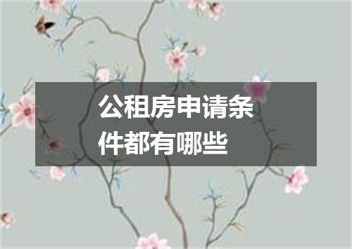 公租房申请条件都有哪些