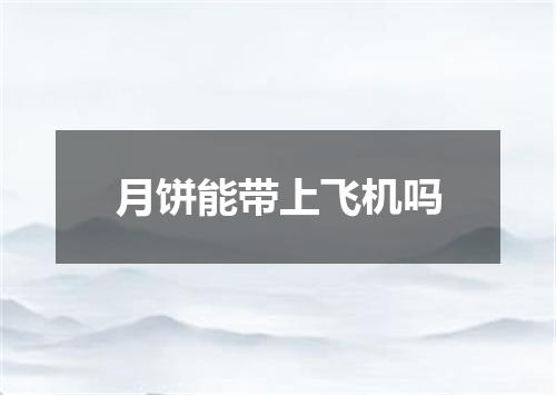 月饼能带上飞机吗
