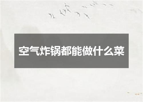 空气炸锅都能做什么菜
