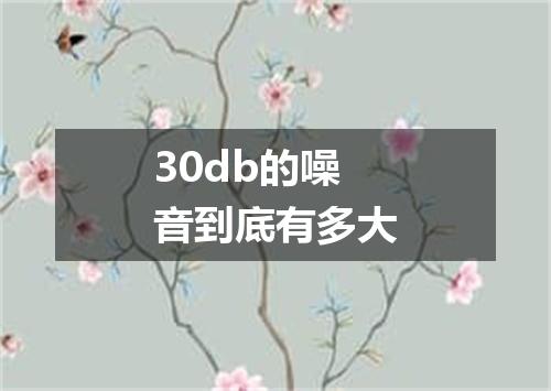 30db的噪音到底有多大