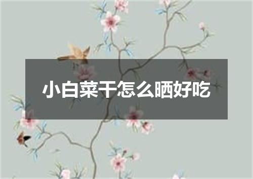 小白菜干怎么晒好吃