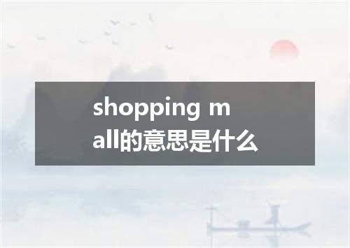 shopping mall的意思是什么