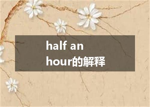 half an hour的解释