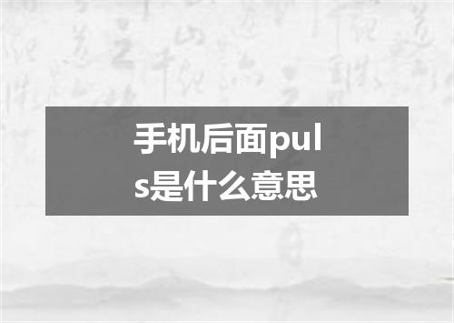 手机后面puls是什么意思