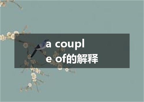 a couple of的解释