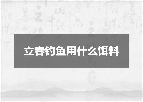 立春钓鱼用什么饵料