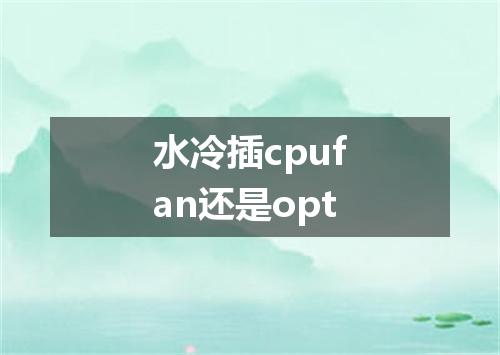 水冷插cpufan还是opt