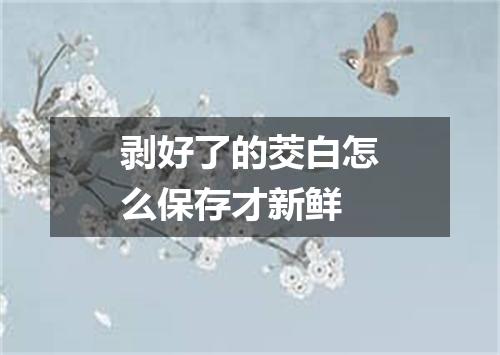 剥好了的茭白怎么保存才新鲜