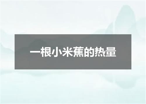 一根小米蕉的热量
