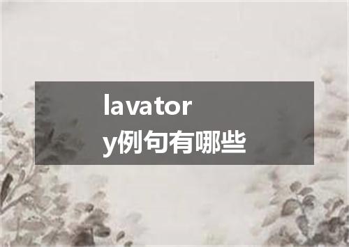lavatory例句有哪些