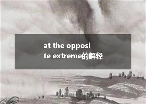 at the opposite extreme的解释