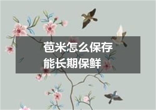 苞米怎么保存能长期保鲜