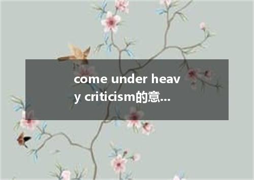 come under heavy criticism的意思