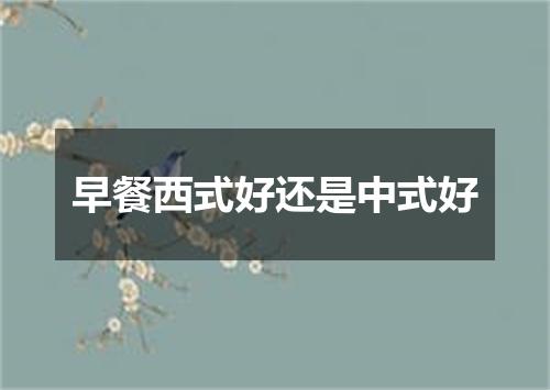 早餐西式好还是中式好