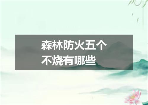 森林防火五个不烧有哪些