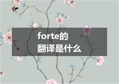 forte的翻译是什么