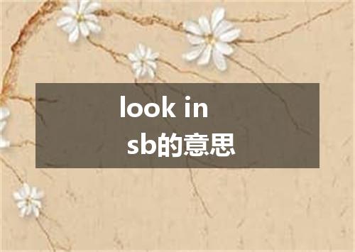 look in sb的意思