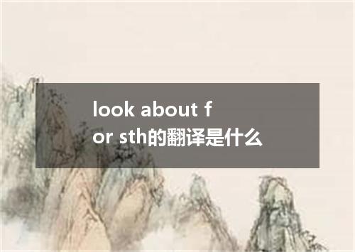 look about for sth的翻译是什么