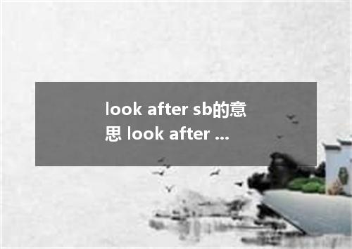 look after sb的意思 look after sb的意思是什么