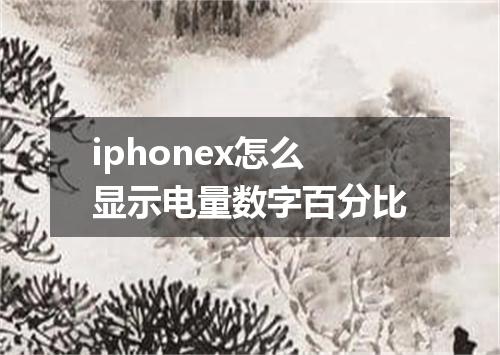 iphonex怎么显示电量数字百分比