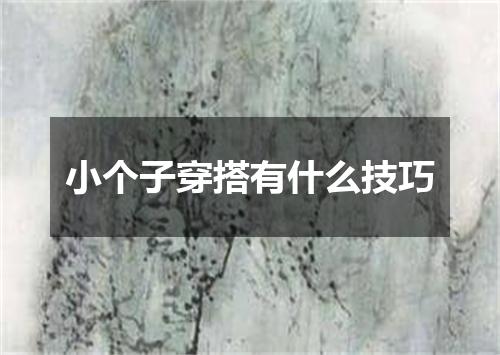 小个子穿搭有什么技巧