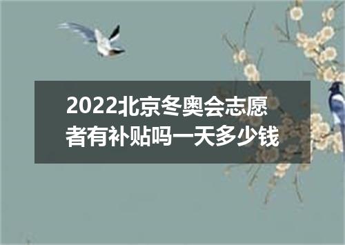 2022北京冬奥会志愿者有补贴吗一天多少钱