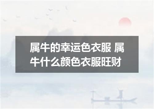 属牛的幸运色衣服 属牛什么颜色衣服旺财