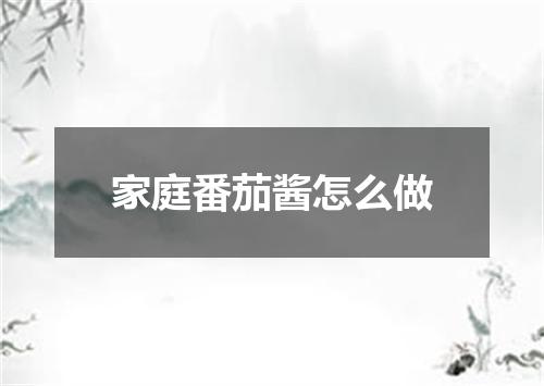 家庭番茄酱怎么做