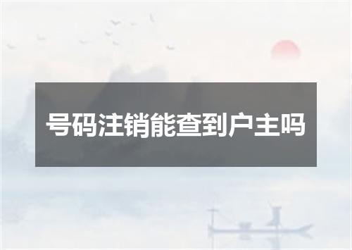 号码注销能查到户主吗