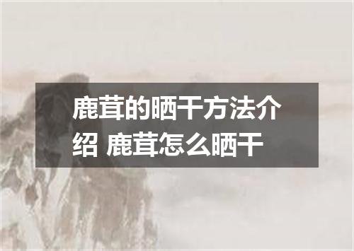鹿茸的晒干方法介绍 鹿茸怎么晒干