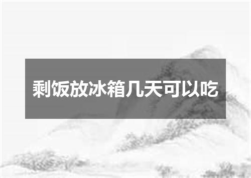 剩饭放冰箱几天可以吃