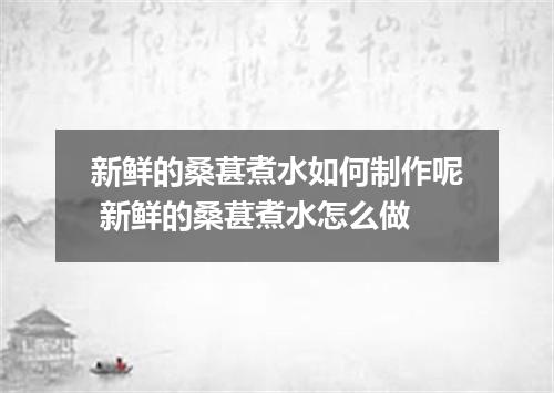 新鲜的桑葚煮水如何制作呢 新鲜的桑葚煮水怎么做