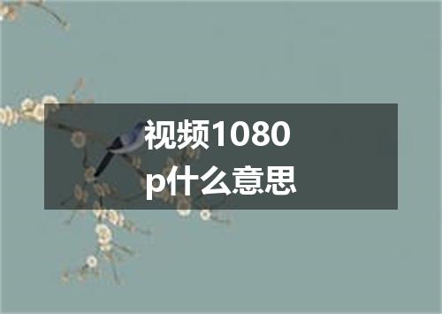视频1080p什么意思