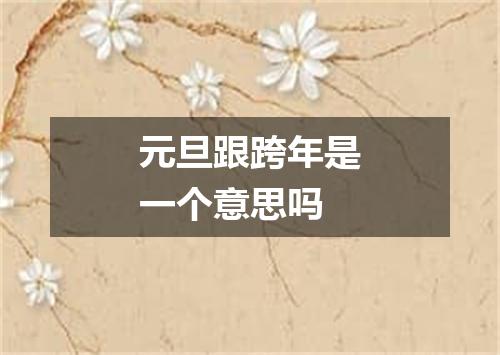 元旦跟跨年是一个意思吗