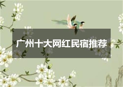 广州十大网红民宿推荐