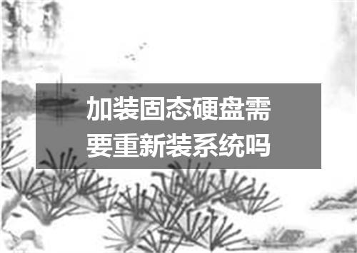 加装固态硬盘需要重新装系统吗