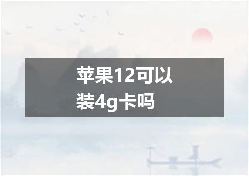 苹果12可以装4g卡吗