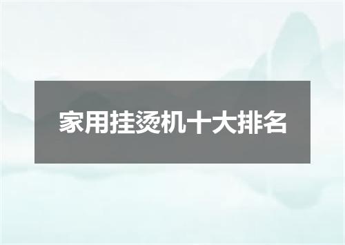 家用挂烫机十大排名