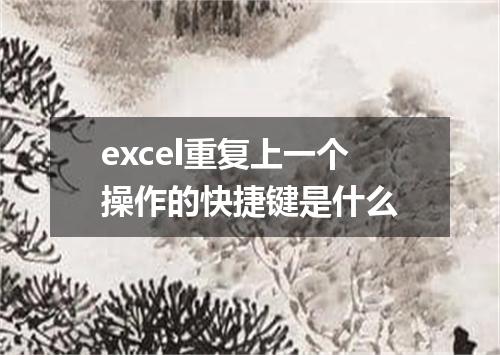 excel重复上一个操作的快捷键是什么
