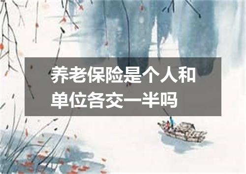养老保险是个人和单位各交一半吗