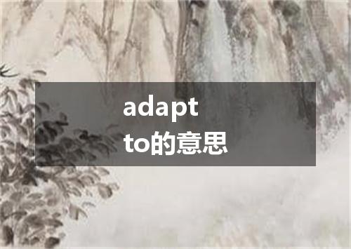 adapt to的意思