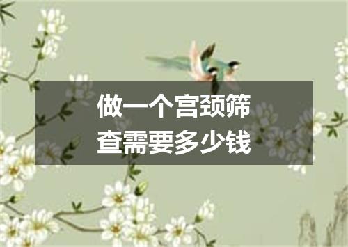 做一个宫颈筛查需要多少钱