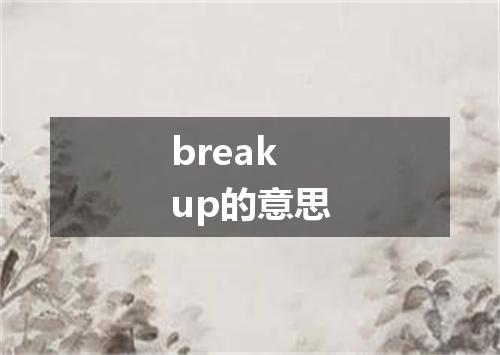 break up的意思